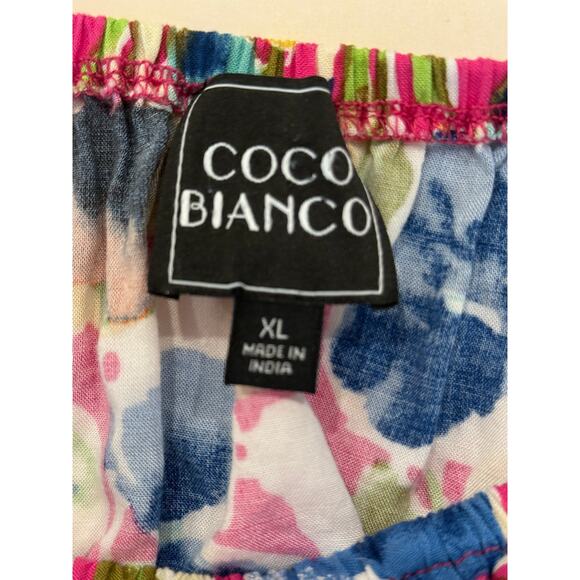 Coco Bianco XL Tie Waist Romantic Top Cottagecore Scandi Girl Floral Blouse - Picture 2 of 8